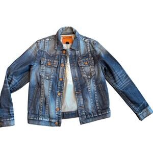 True Religion Embroidered Denim Trucker Jacket - Sun & Stars - Women's Medium